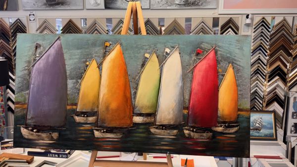 Segelschiffe 3 D Technik 60 x 120