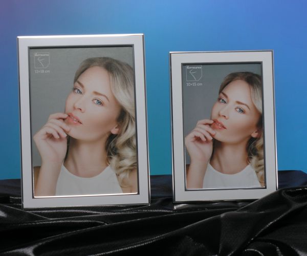 Fotorahmen 10 x 15 weiss silber